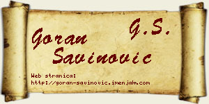 Goran Savinović vizit kartica
